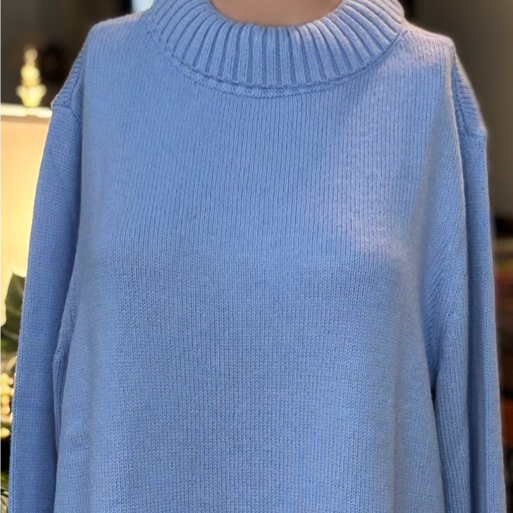 Talbots Light Blue Funnel Neck Sweater